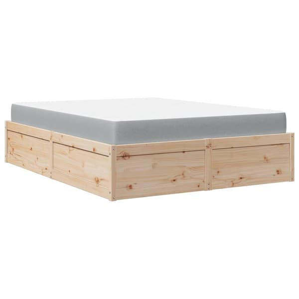 vidaXL Säng med madrass 160x200 cm massiv furu