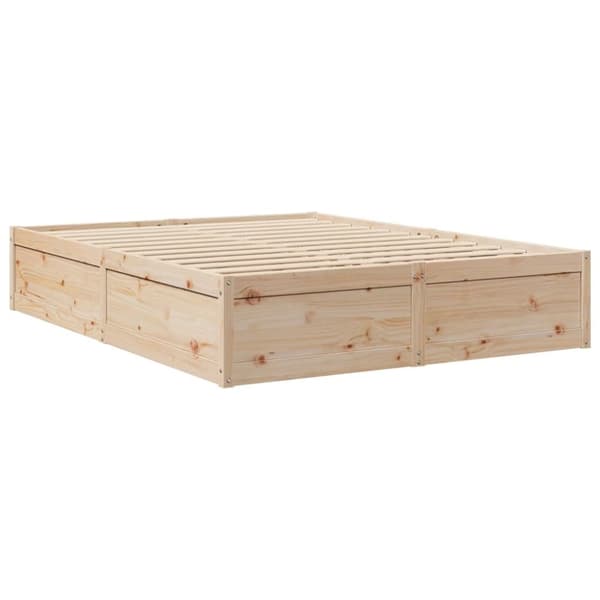 vidaXL Säng med madrass 160x200 cm massiv furu