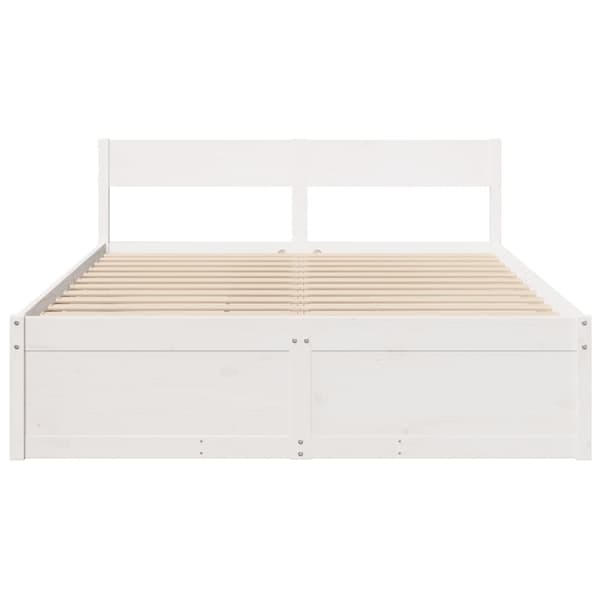 vidaXL sengeramme uden madras 160x200 cm massivt fyrretræ hvid