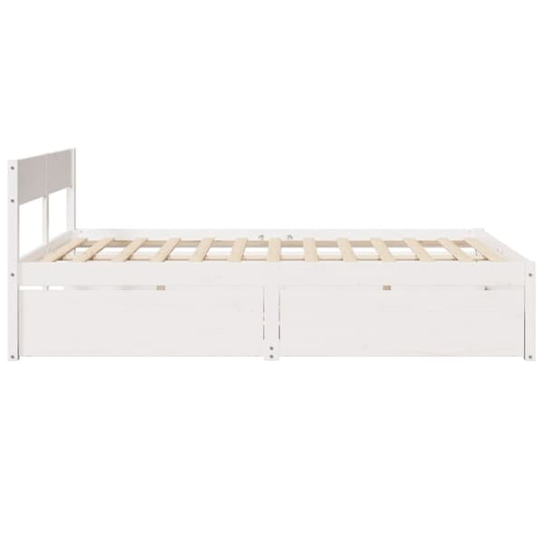 vidaXL sengeramme uden madras 160x200 cm massivt fyrretræ hvid