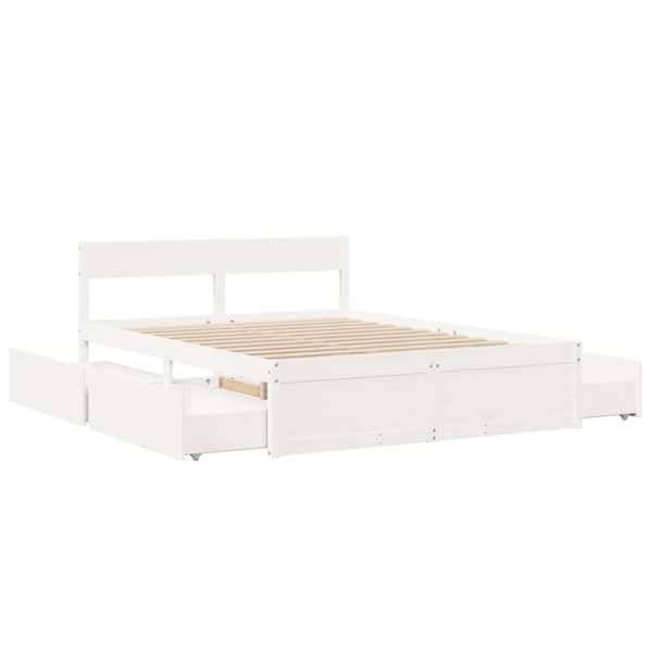vidaXL sengeramme uden madras 160x200 cm massivt fyrretræ hvid