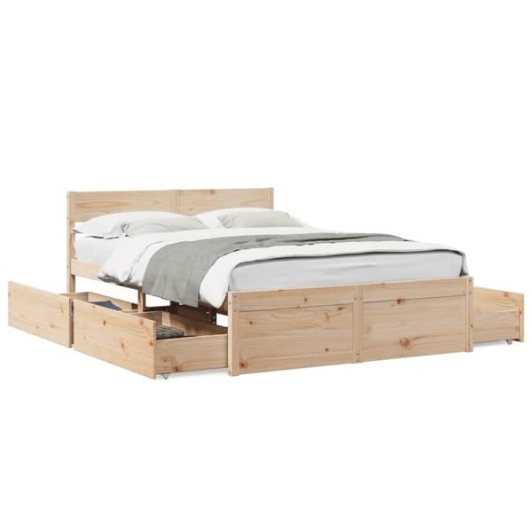 vidaXL Sängram utan madrass 140x190 cm massiv furu