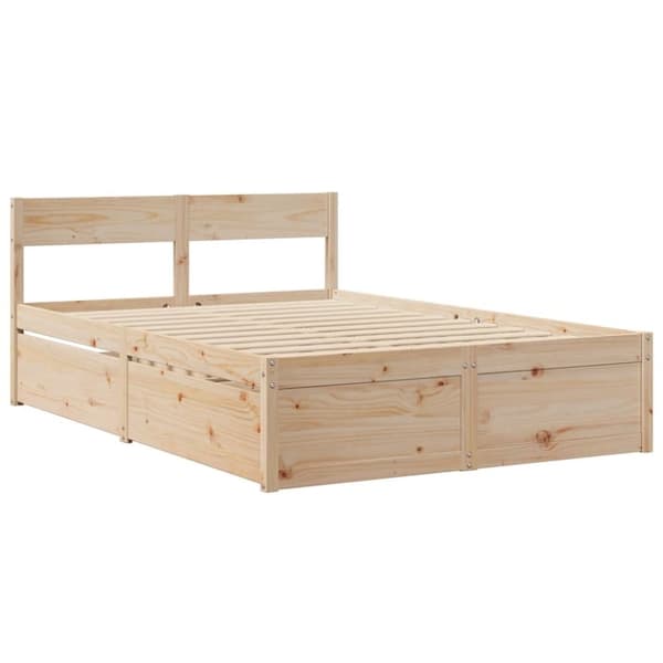 vidaXL sengeramme uden madras 120x190 cm massivt fyrretræ