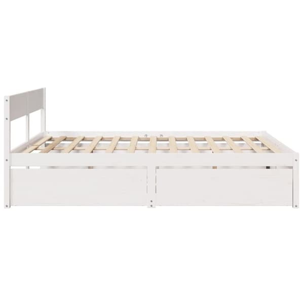vidaXL Sengeramme med madrass hvit 200x200 cm heltre furu