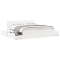 Miniatyrbilde 10 av 10: vidaXL Sengeramme med madrass hvit 200x200 cm heltre furu