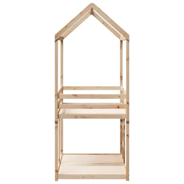 vidaXL køjeseng med tag 75x190 cm massivt fyrretræ hvid
