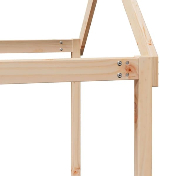 vidaXL køjeseng med tag 75x190 cm massivt fyrretræ hvid