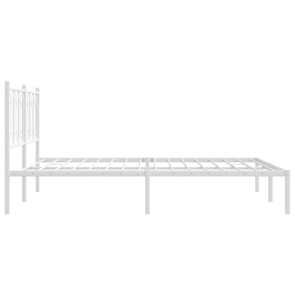 vidaXL sengeramme med sengegavl 160x200 cm metal hvid