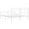 Miniatyrbilde 7 av 9: vidaXL Sengeramme i metall med hode- og fotgavl hvit 135x190 cm