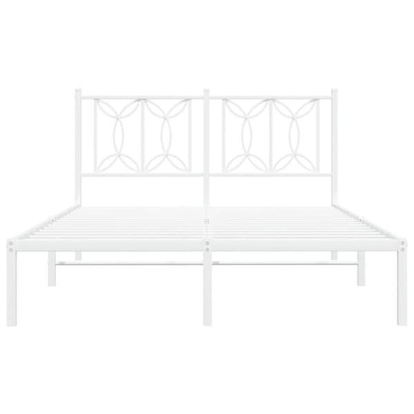 vidaXL sengeramme med sengegavl 140x190 cm metal hvid