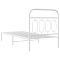 Miniatyrbilde 7 av 9: vidaXL Sengeramme i metall med hodegavl hvit 90x200 cm