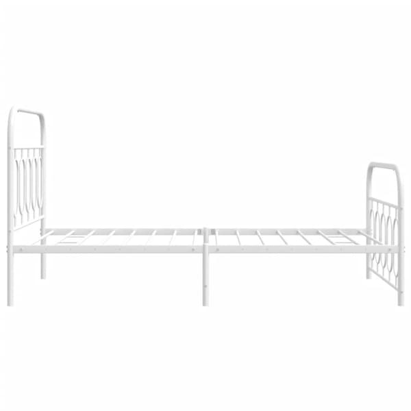 vidaXL Sengeramme i metall med hode- og fotgavl hvit 100x190 cm