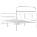 Miniatyrbilde 7 av 9: vidaXL Sengeramme i metall med hode- og fotgavl hvit 100x190 cm