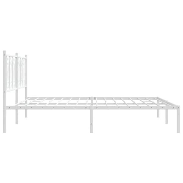 vidaXL Sengeramme i metall med hodegavl hvit 183x213 cm