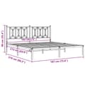 Miniatyrbilde 9 av 9: vidaXL Sengeramme i metall med hodegavl hvit 183x213 cm