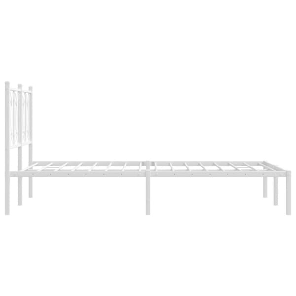vidaXL Sengeramme i metall med hodegavl hvit 120x200 cm