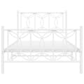 Miniatyrbilde 5 av 9: vidaXL Sengeramme i metall med hode- og fotgavl hvit 100x190 cm