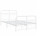 Miniatyrbilde 4 av 9: vidaXL Sengeramme i metall med hode- og fotgavl hvit 120x200 cm