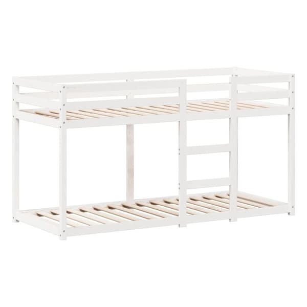 vidaXL Våningssäng med tak vit 75x190 cm massiv furu