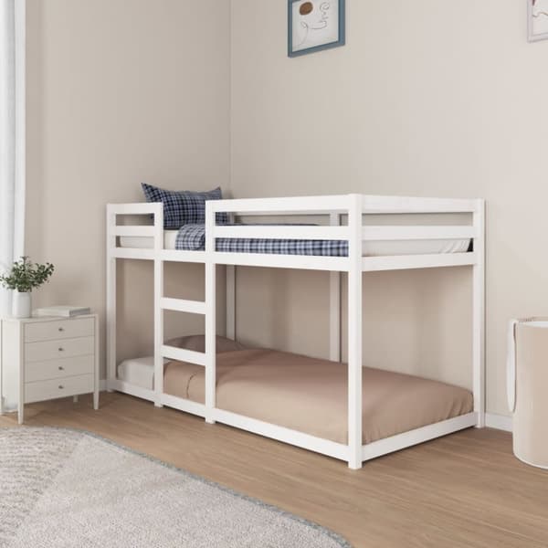 vidaXL køjeseng 90x190 cm massivt fyrretræ hvid