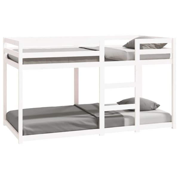 vidaXL køjeseng 90x190 cm massivt fyrretræ hvid