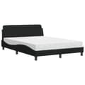 Miniatyrbillede 2 af 9: vidaXL Seng med madras 120x200 cm stof sort