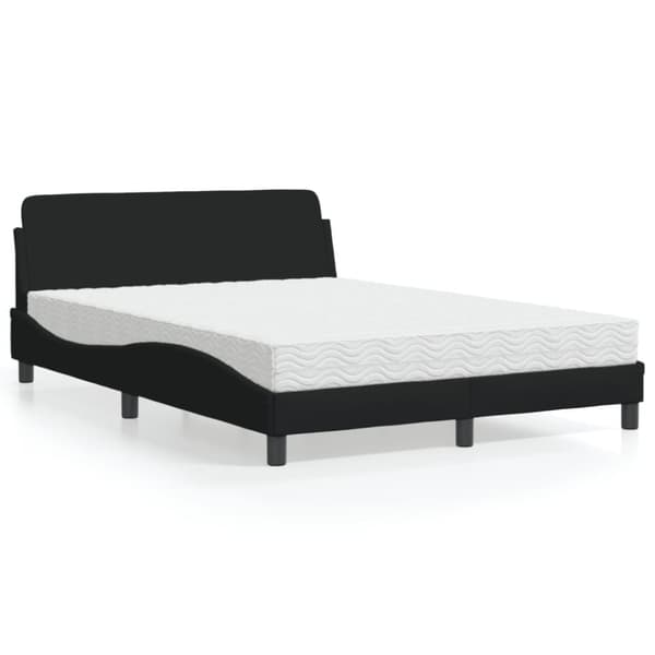 vidaXL Seng med madras 120x200 cm stof sort