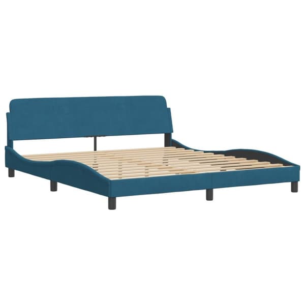 vidaXL seng med madras 180x200 cm velour blå