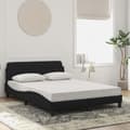 Miniatyrbillede 3 af 9: vidaXL seng med madras 140x190 cm velour sort