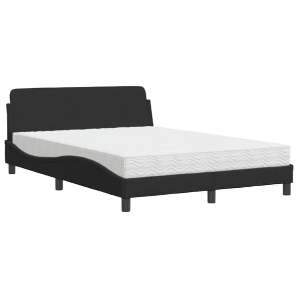 vidaXL seng med madras 140x190 cm velour sort