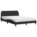Miniatyrbillede 2 af 9: vidaXL seng med madras 140x190 cm velour sort