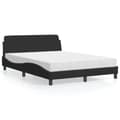 Miniatyrbillede 1 af 9: vidaXL seng med madras 140x190 cm velour sort