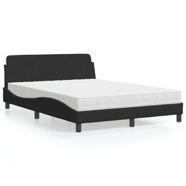 vidaXL seng med madras 140x190 cm velour sort