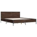 Miniatyrbillede 1 af 9: vidaXL sengestel 120x200 cm konstrueret træ og metal brun egetræ