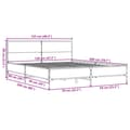 Miniatyrbilde 8 av 9: vidaXL Sengeramme røkt eik 120x200 cm konstruert tre og metall