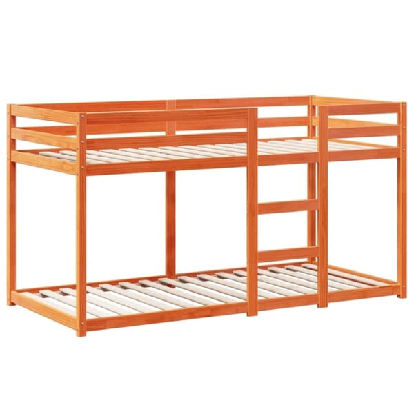 vidaXL Barneseng med tak voksbrun 80x200 cm heltre furu