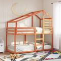 Miniatyrbilde 1 av 11: vidaXL Barneseng med tak voksbrun 80x200 cm heltre furu
