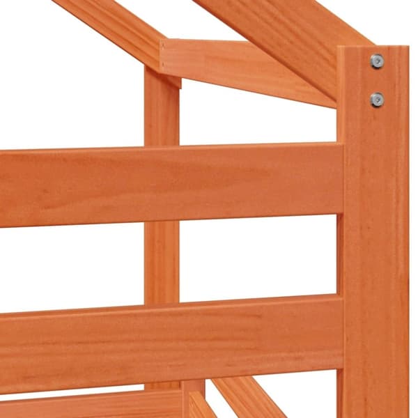 vidaXL Køyeseng med tak voksbrun 75x190 cm heltre furu