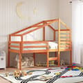 Pikkukuva 11 / 11: vidaXL Korotettu sänky katoksella vahanruskea 80x200 cm täysi mänty