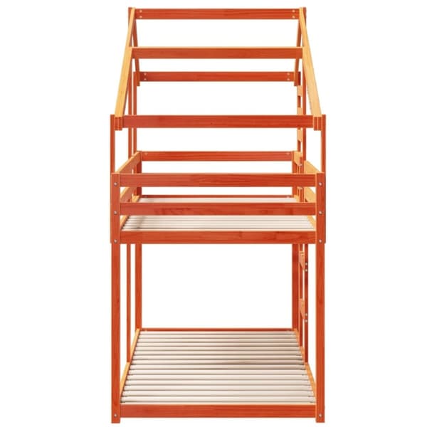 vidaXL Kerrossänky katolla vahanruskea 75x190 cm täysi mänty
