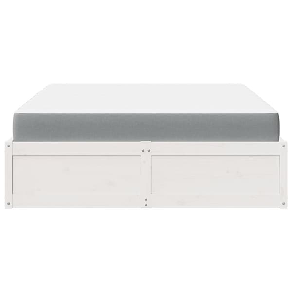 vidaXL Seng med madrass hvit 160x200 cm heltre furu