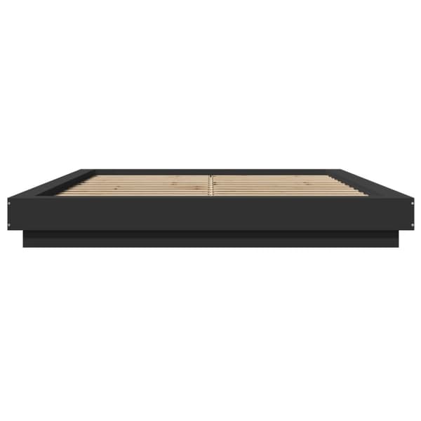 vidaXL Sengeramme med LED-lys svart 150x200 cm konstruert tre