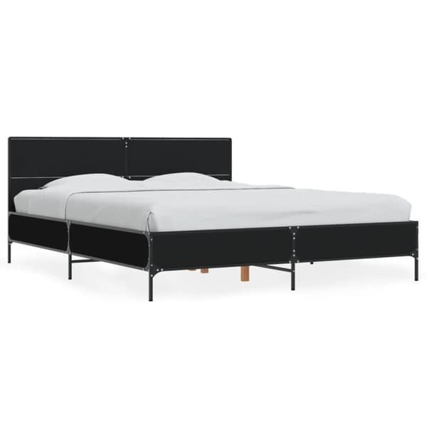 vidaXL Sengeramme svart 150x200 cm konstruert tre og metall