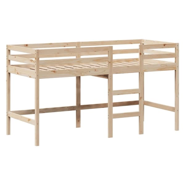 vidaXL Køyeseng med stige og tak 90x190 cm heltre furu