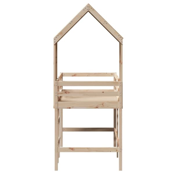 vidaXL Køyeseng med stige og tak 90x190 cm heltre furu