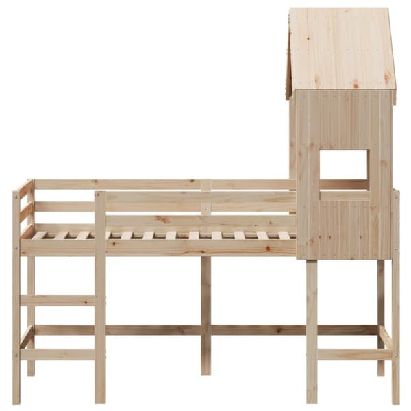 vidaXL Køyeseng med stige og tak 90x190 cm heltre furu