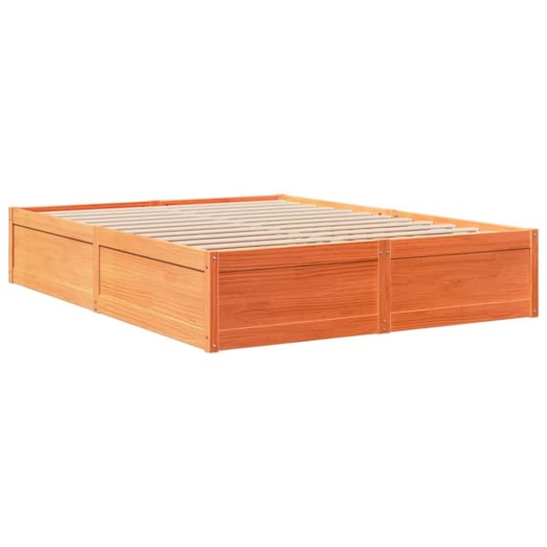 vidaXL Sengeramme uten madrass brun 150x200 cm heltre furu