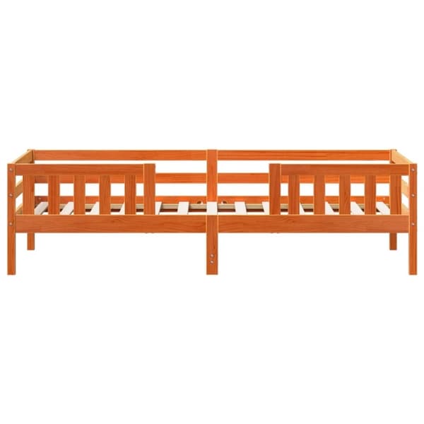 vidaXL Sengeramme uten madrass voksbrun 90x190 cm heltre furu