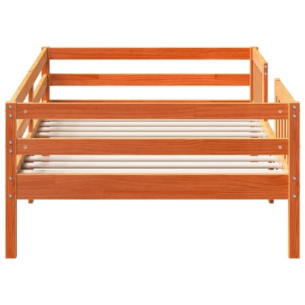 vidaXL Sengeramme uten madrass voksbrun 90x190 cm heltre furu