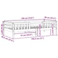 Miniatyrbilde 9 av 9: vidaXL Sengeramme uten madrass voksbrun 90x190 cm heltre furu